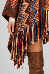 Poncho Femme Hiver Multicolore