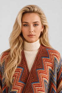 Poncho Femme Hiver Multicolore
