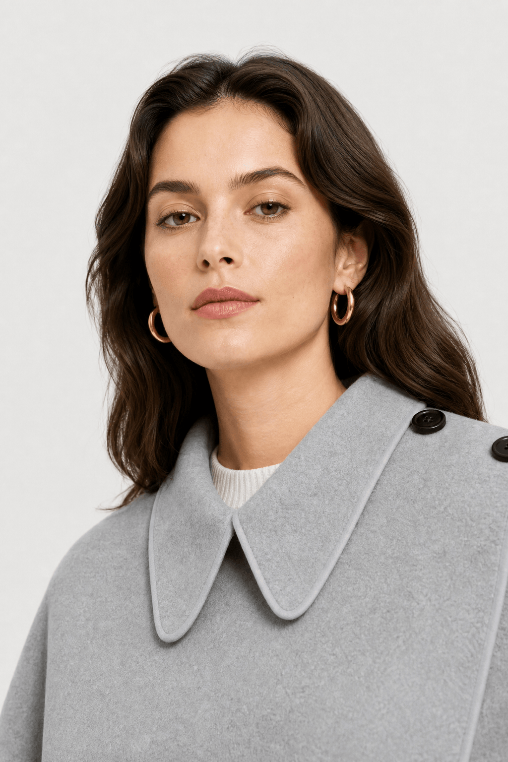 Poncho Femme Laine Gris