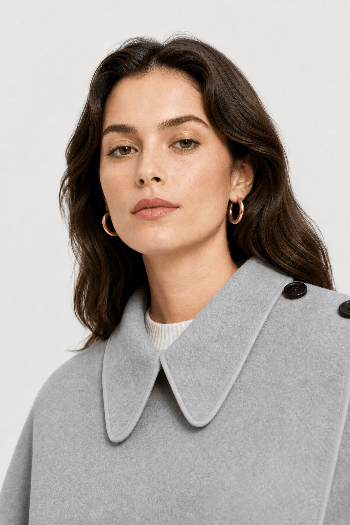 Poncho Femme Laine Gris