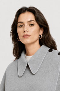 Poncho Femme Laine Gris