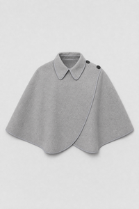 Poncho Femme Laine Gris