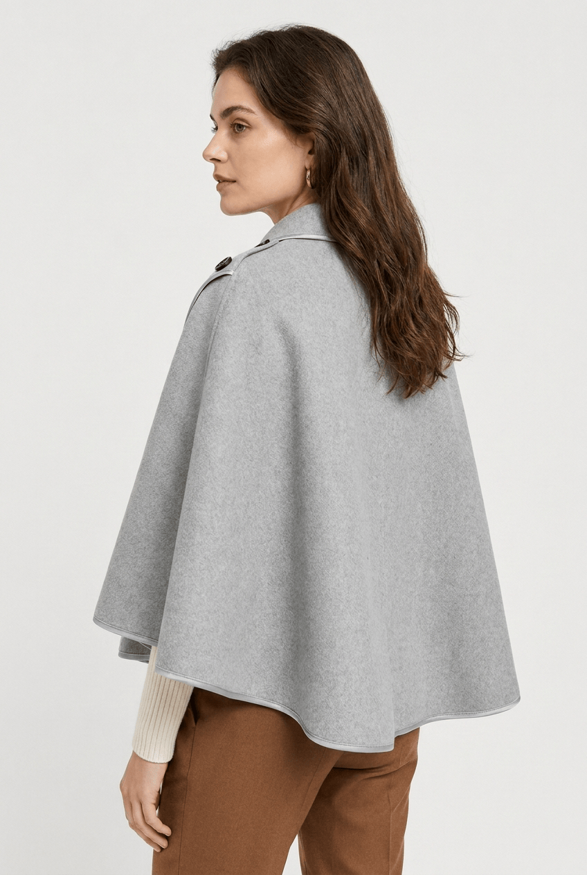 Poncho Femme Laine Gris