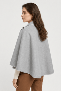 Poncho Femme Laine Gris