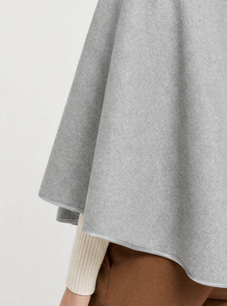 Poncho Femme Laine Gris