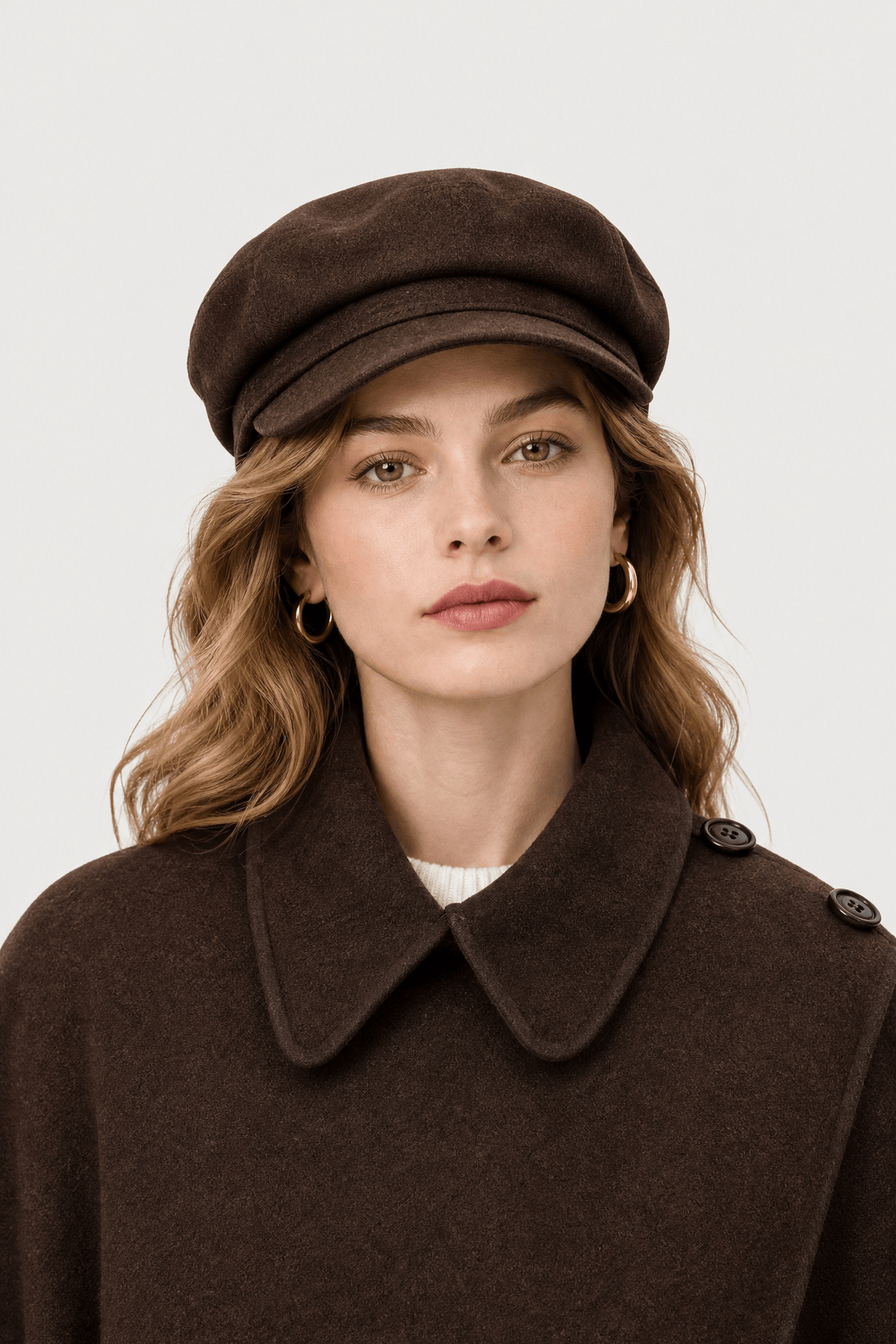 Poncho Femme Laine Marron