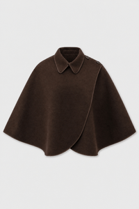 Poncho Femme Laine Marron