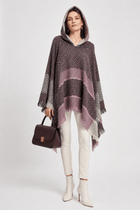 Poncho Femme Plaid à Capuche
