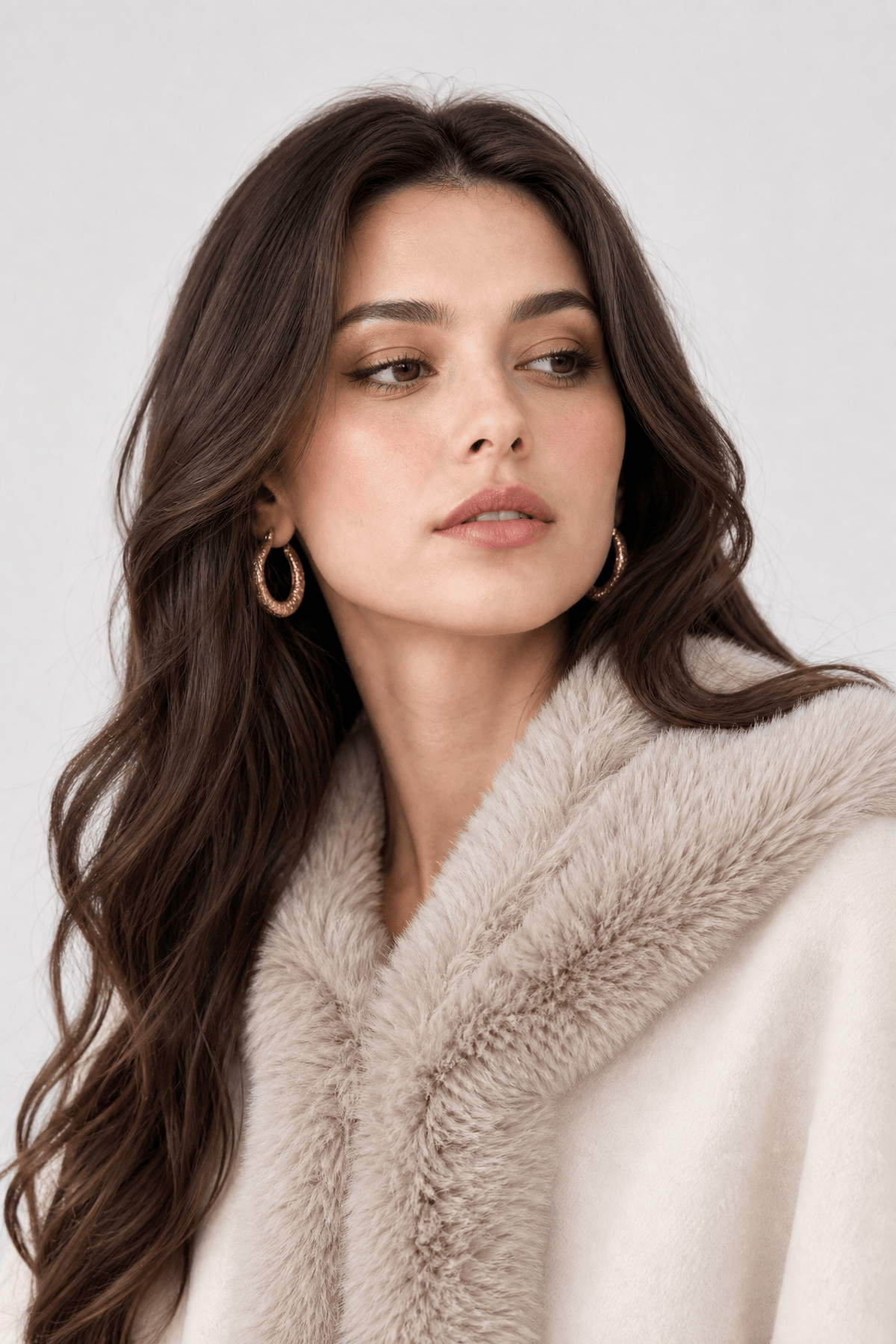 Poncho Femme Polaire à Capuche