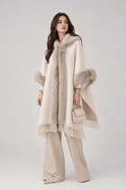 Poncho Femme Polaire à Capuche