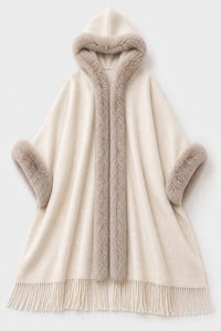 Poncho Femme Polaire à Capuche