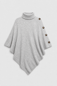 Poncho Femme Pull Gris