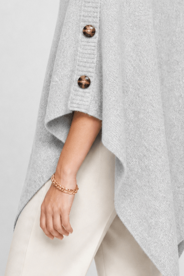 Poncho Femme Pull Gris