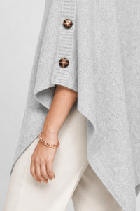Poncho Femme Pull Gris