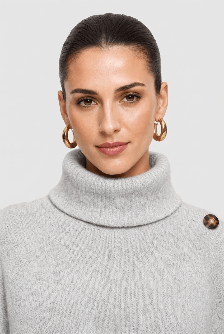 Poncho Femme Pull Gris
