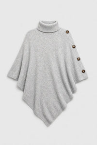 Poncho Femme Pull Gris