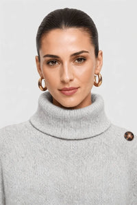 Poncho Femme Pull Gris