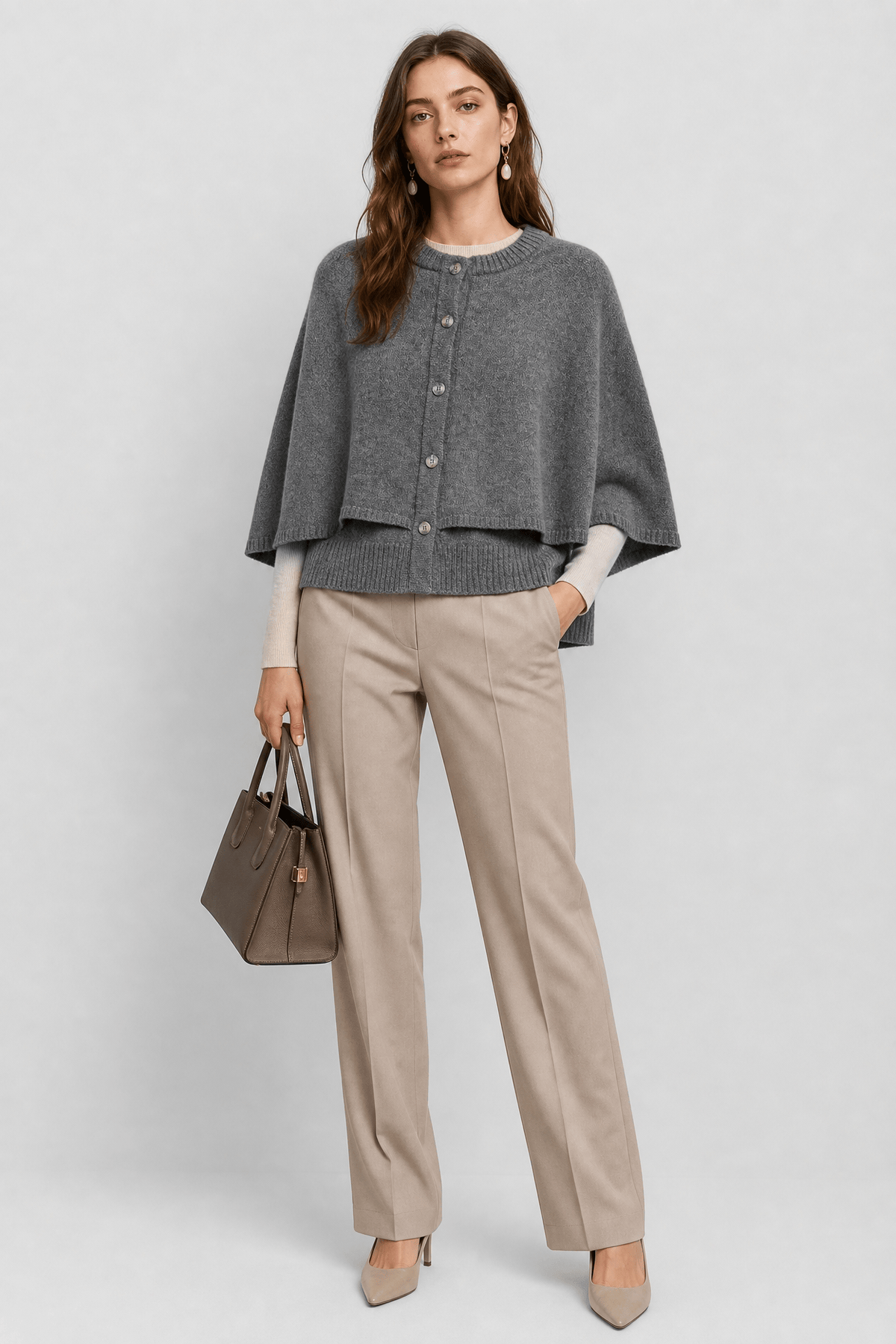 Poncho Femme Pull Tricoté