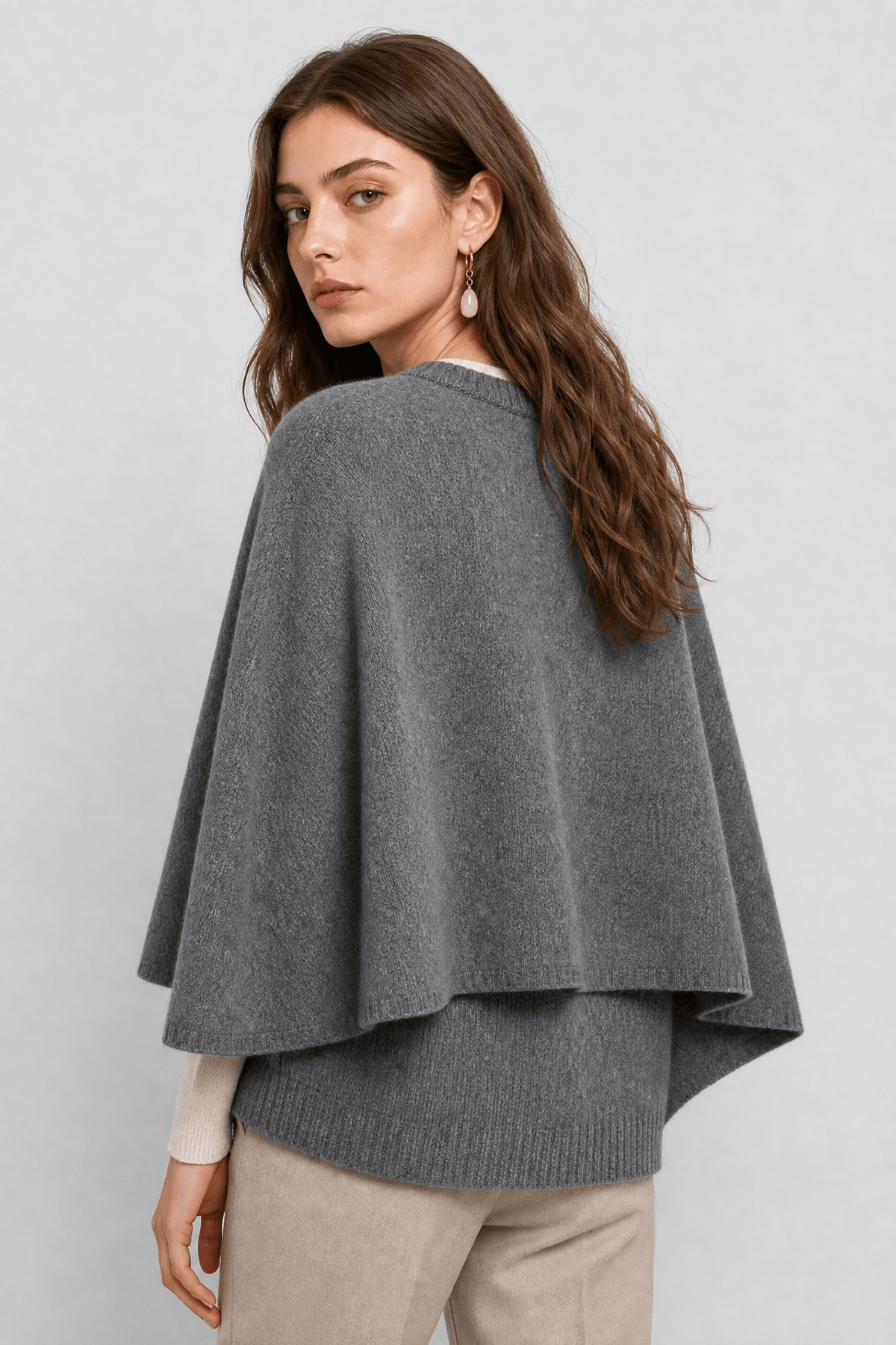 Poncho Femme Pull Tricoté
