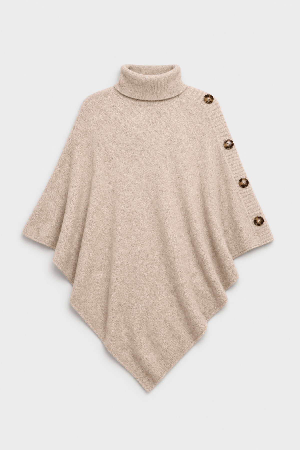 Poncho Femme Tricoté à Boutons