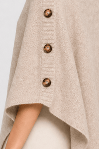 Poncho Femme Tricoté à Boutons