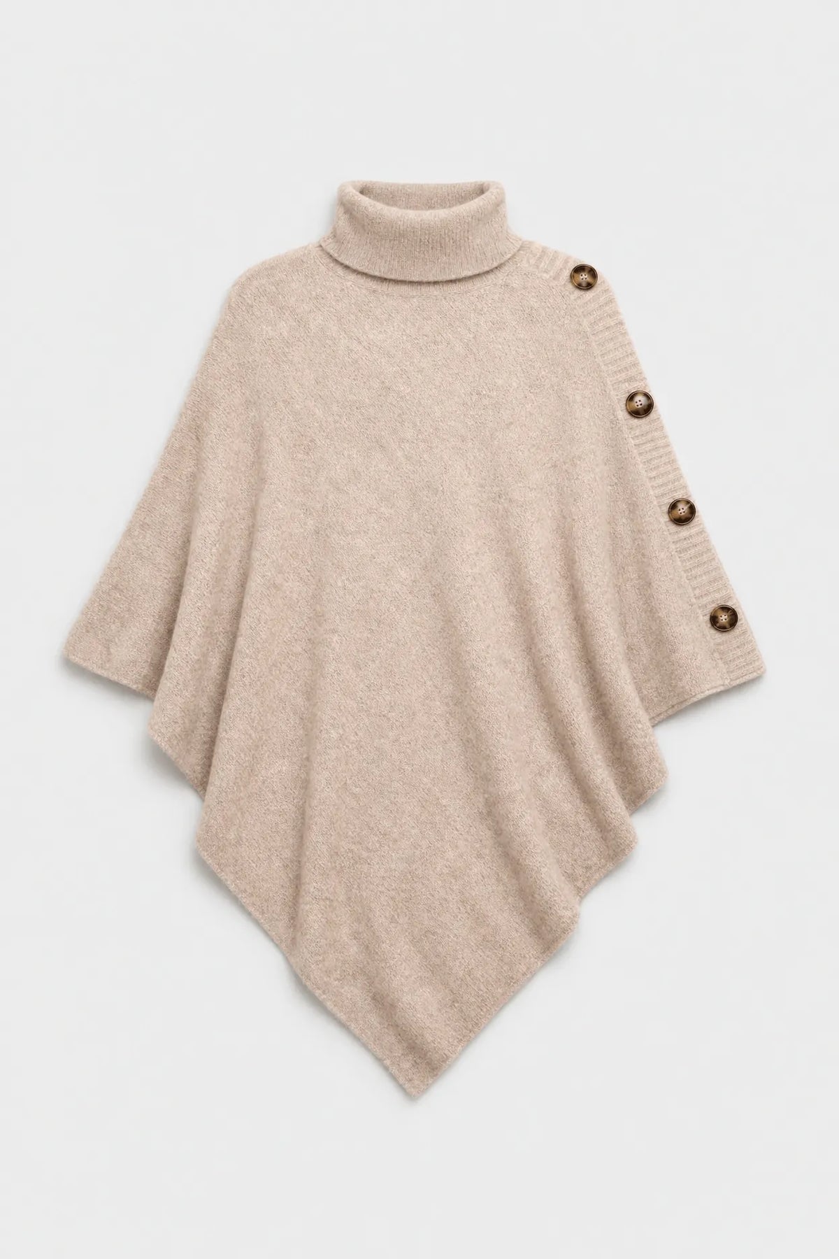 Poncho Femme Tricoté à Boutons