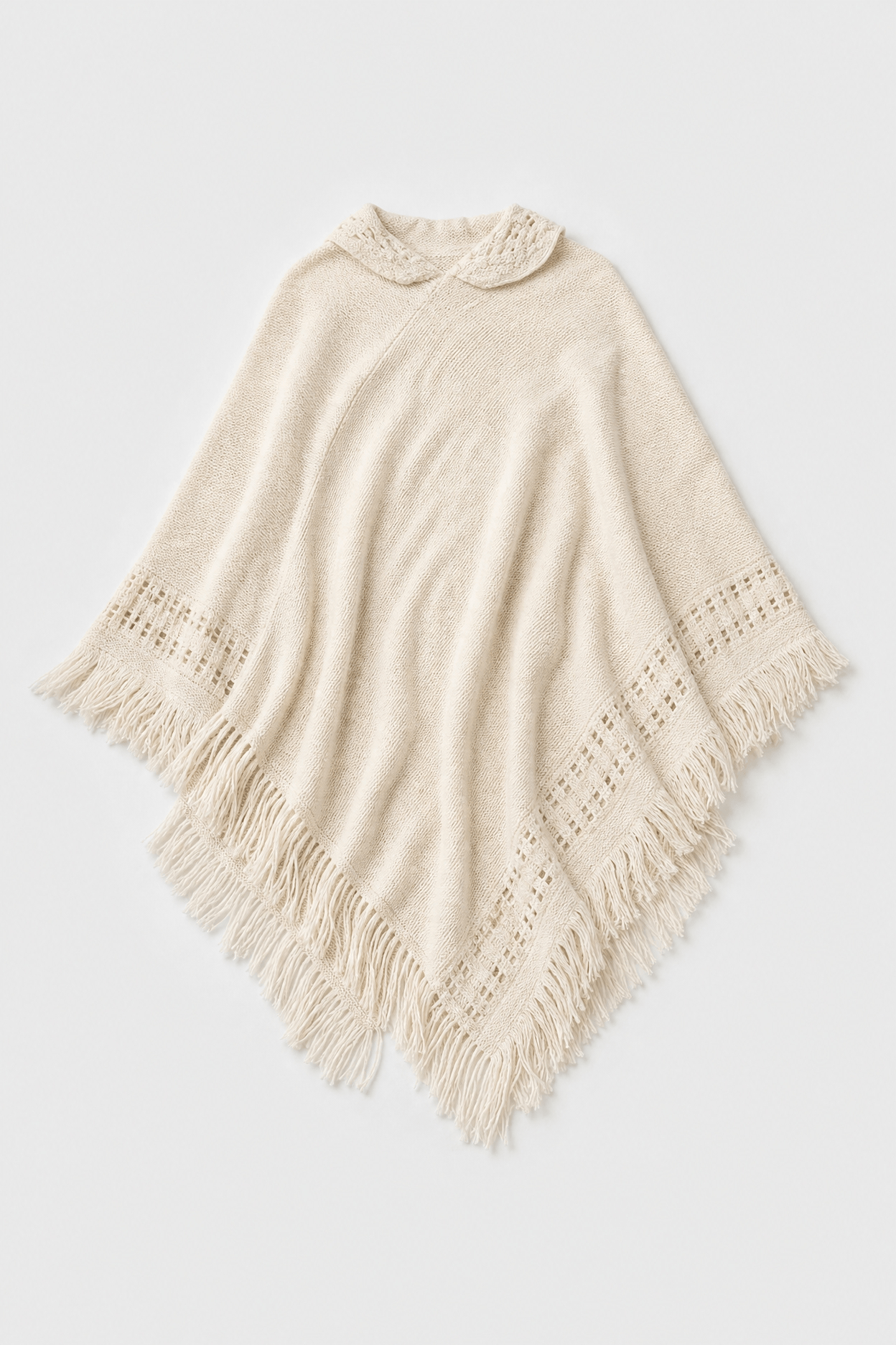 Poncho Femme Tricoté à Capuche