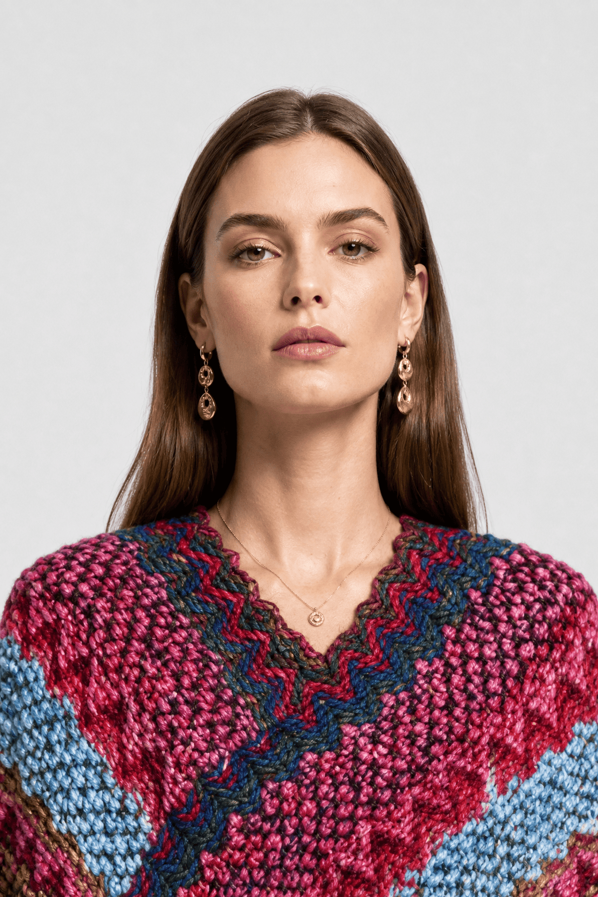 Poncho Hiver Ethnique Franges