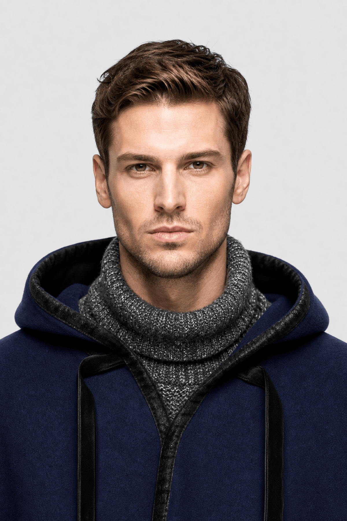 Poncho Homme Long à Capuche