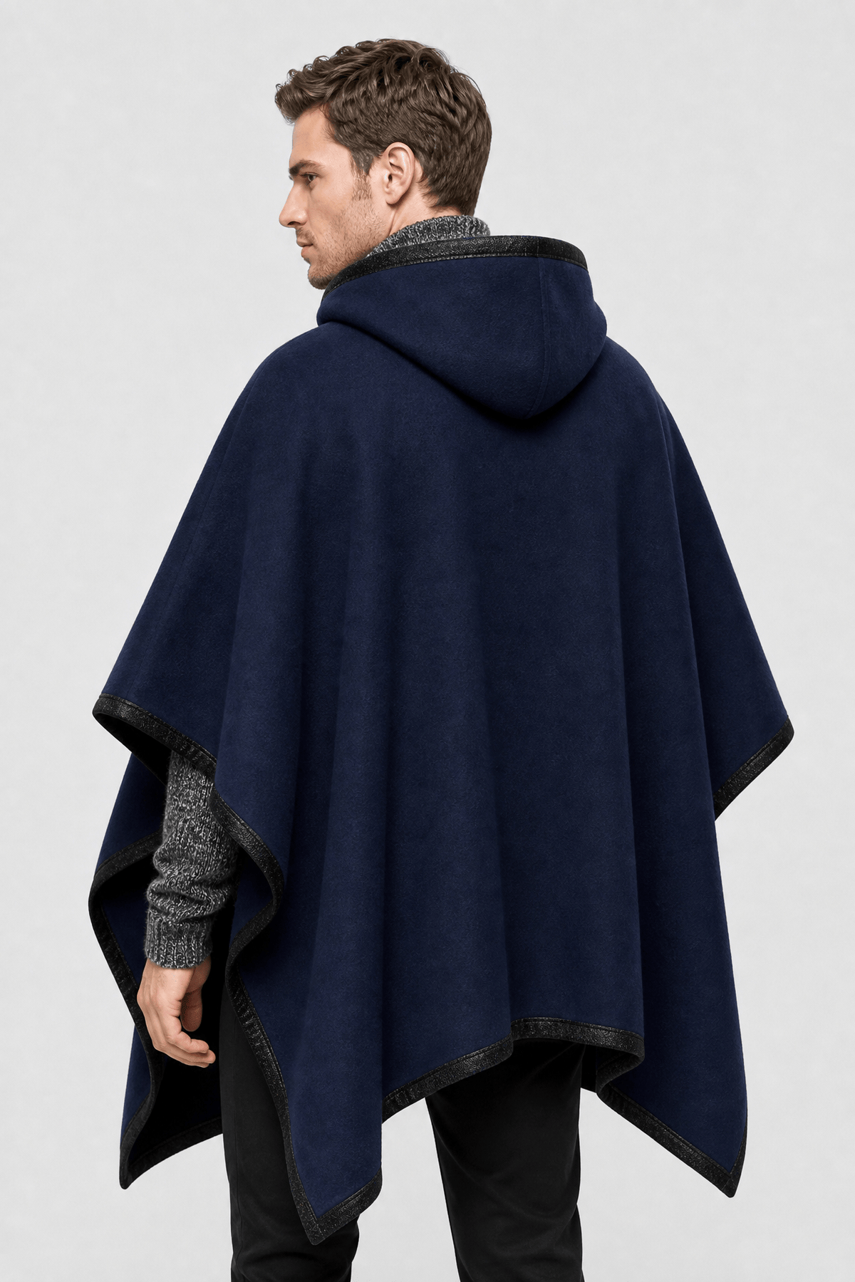 Poncho Homme Long à Capuche