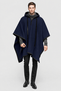 Poncho Homme Long à Capuche