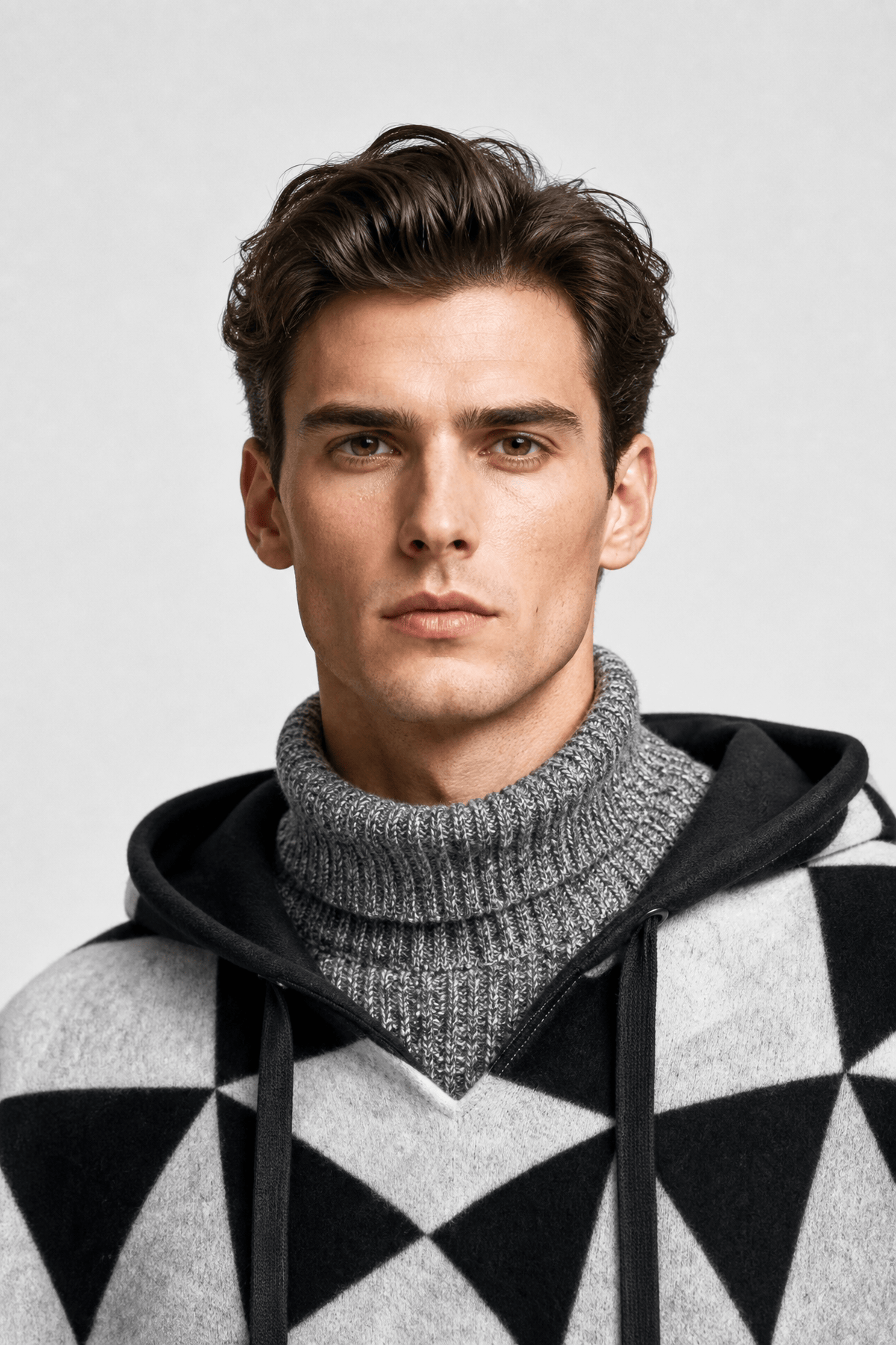 Poncho Homme Motif Géométrique