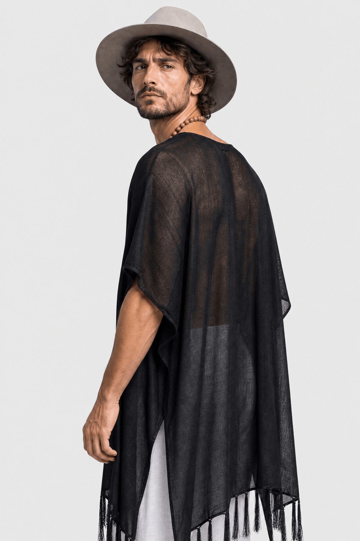 Poncho Homme Plage à Franges