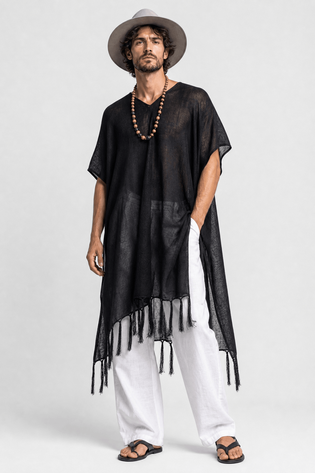 Poncho Homme Plage à Franges