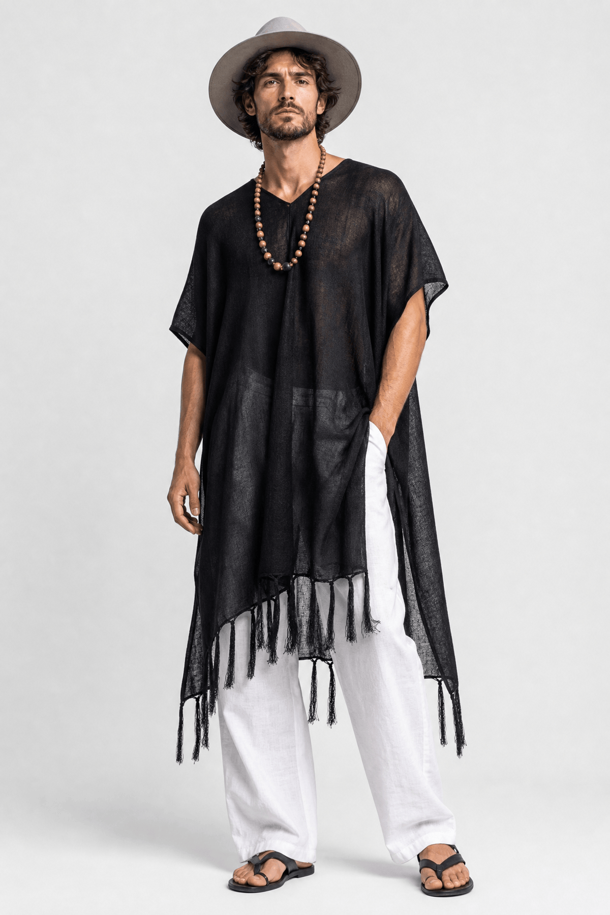 Poncho Homme Plage à Franges