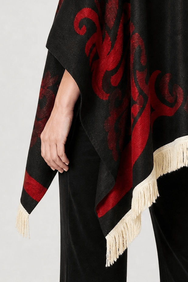 Poncho Long à Frange