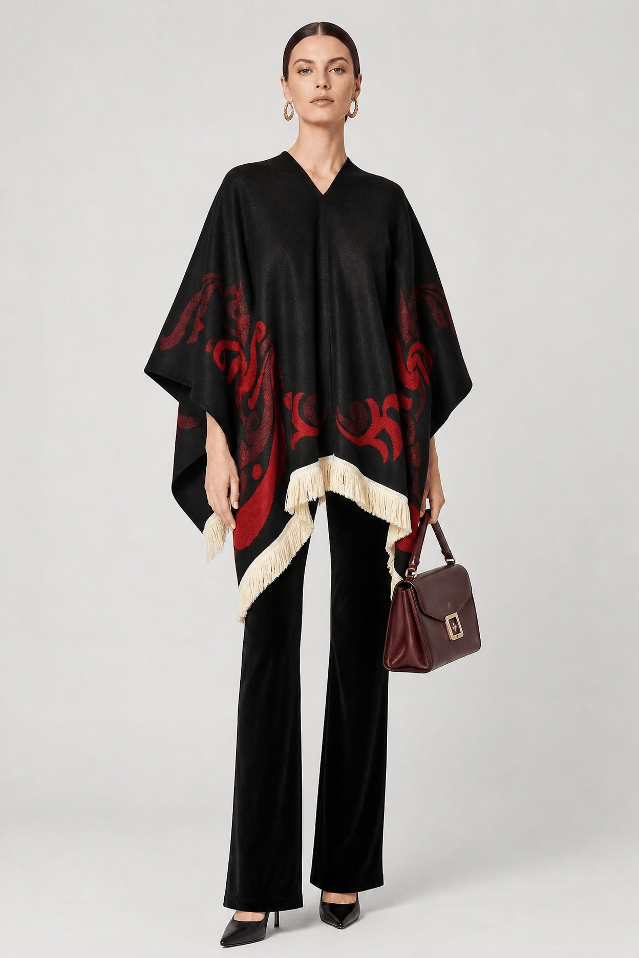 Poncho Long à Frange