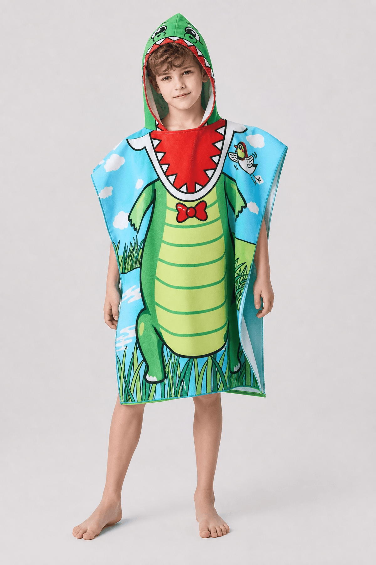 Poncho Plage Enfant Dinosaure