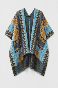 Poncho Plaid Long Homme
