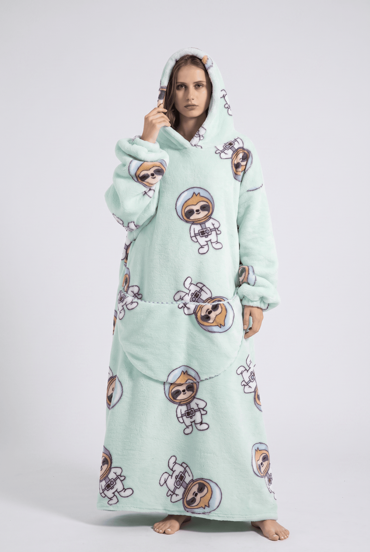 Poncho Plaid Polaire Capuche
