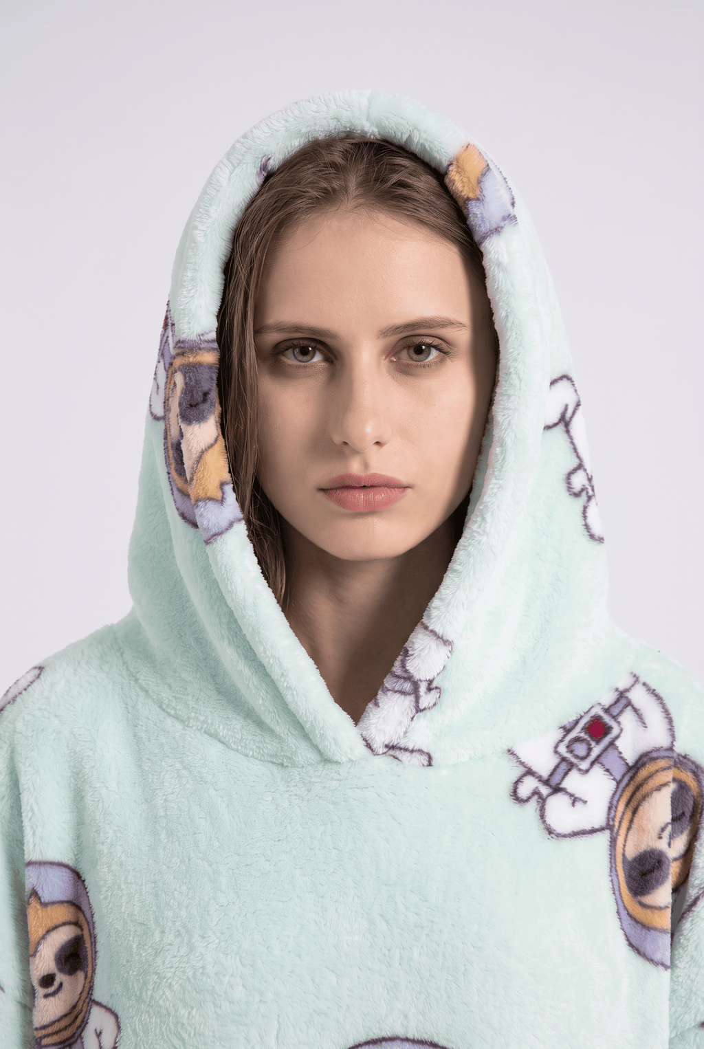 Poncho Plaid Polaire Capuche