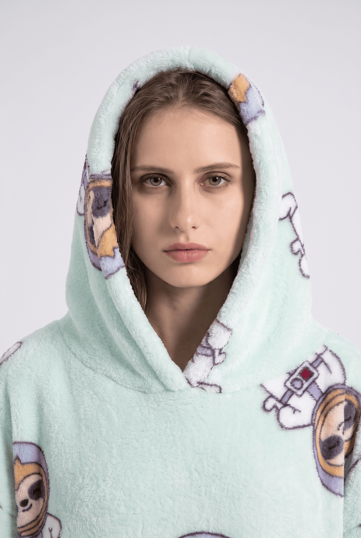 Poncho Plaid Polaire Capuche