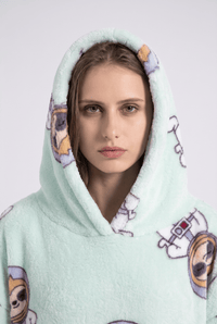Poncho Plaid Polaire Capuche