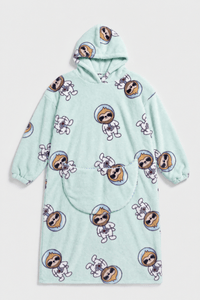 Poncho Plaid Polaire Capuche