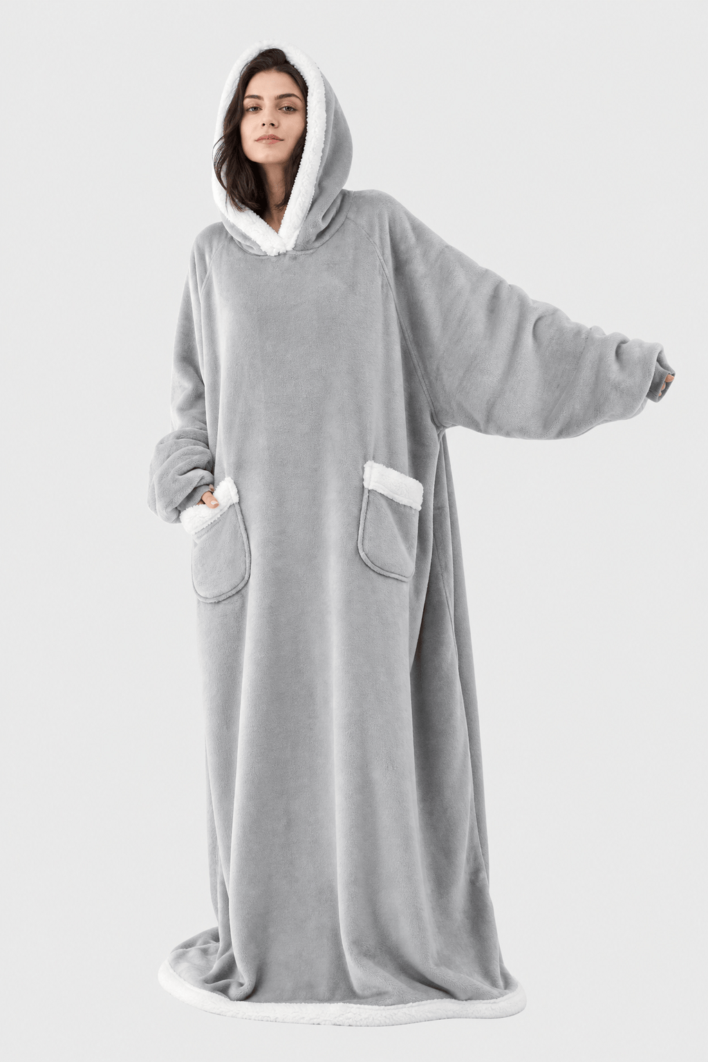 Poncho Polaire d'Intérieur Chaud