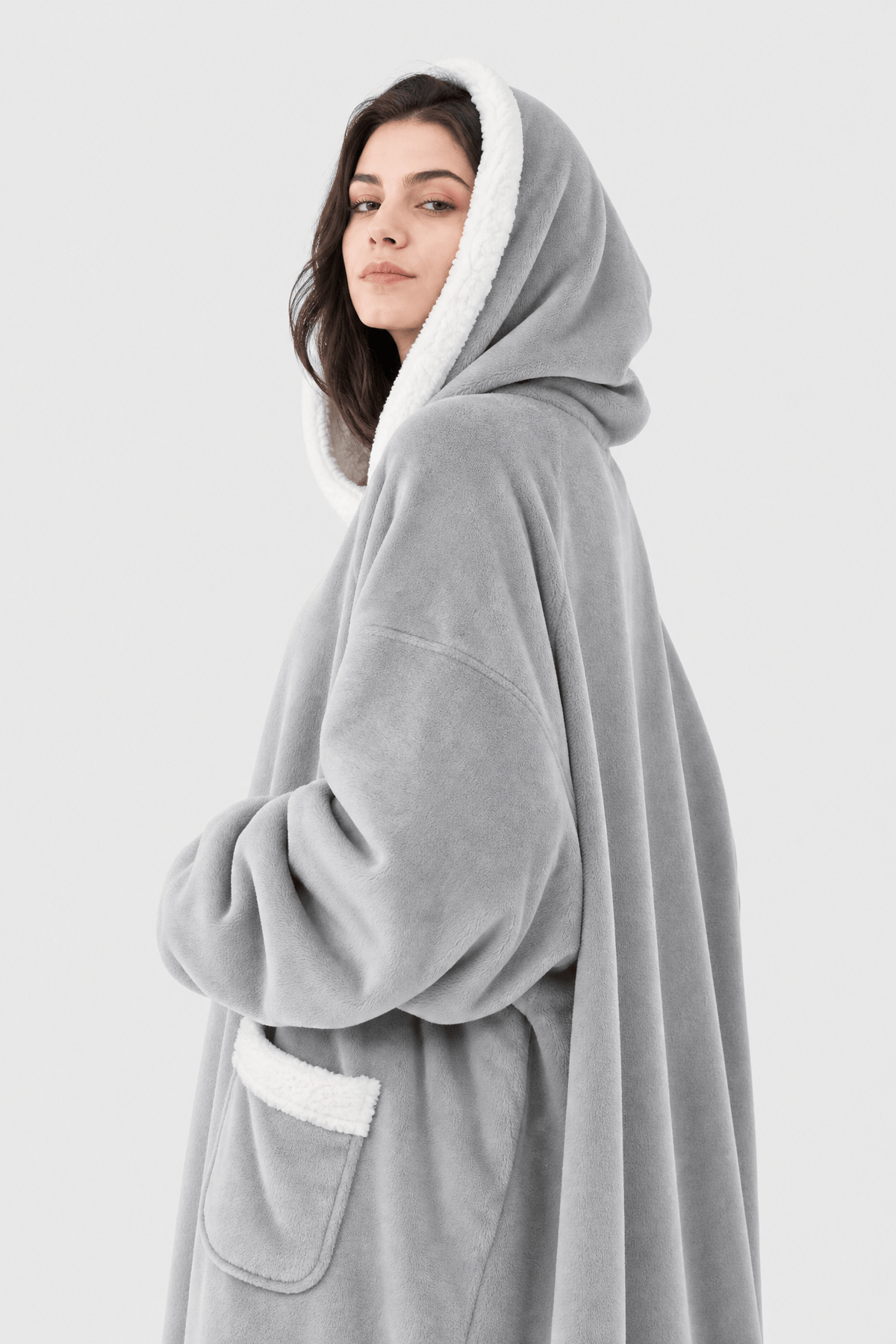 Poncho Polaire d'Intérieur Chaud