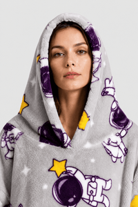 Poncho Polaire Doublé Capuche