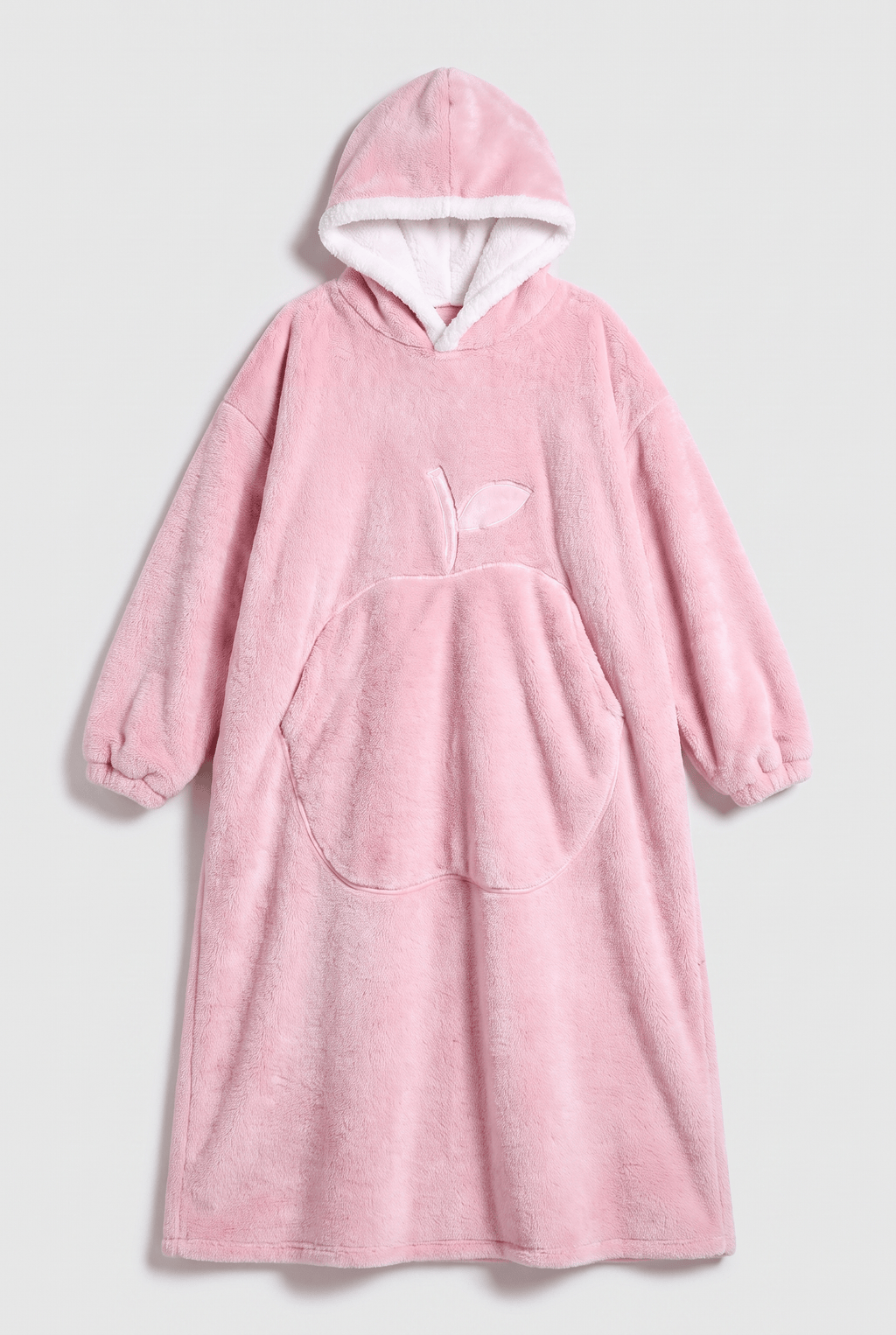 Poncho Polaire Rose avec Capuche