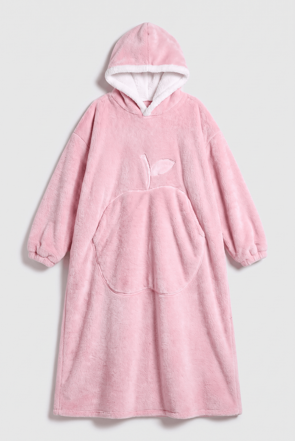Poncho Polaire Rose avec Capuche