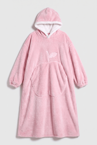 Poncho Polaire Rose avec Capuche